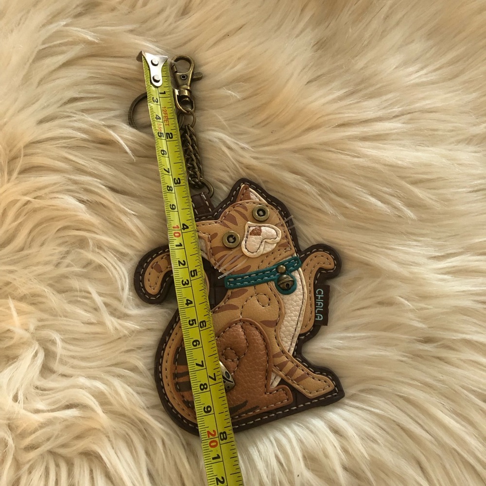 Chala brown and tan coin keychain bag charm - Picture 4 of 5